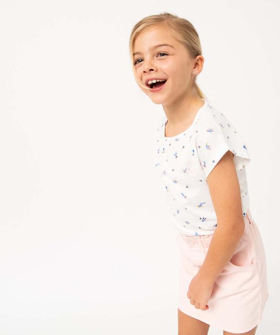 Tee-shirt fille à motifs fleuris coupe loose vue1 - GEMO (ENFANT) - GEMO