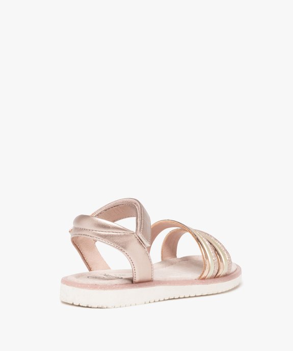 Sandales fille à brides brillantes et pailletées vue4 - GEMO (ENFANT) - GEMO
