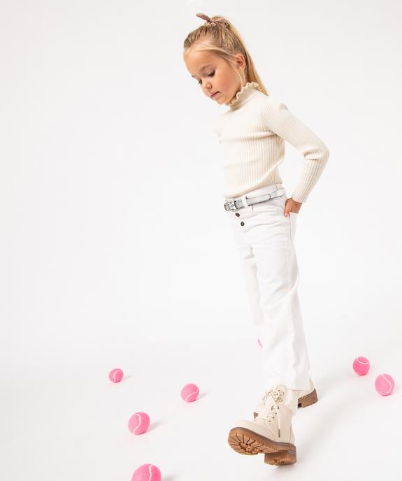 Pull en maille côtelée avec col montant froncé fille vue5 - GEMO (ENFANT) - GEMO