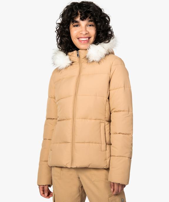 Doudoune femme à capuche duveteuse vue1 - GEMO(FEMME PAP) - GEMO