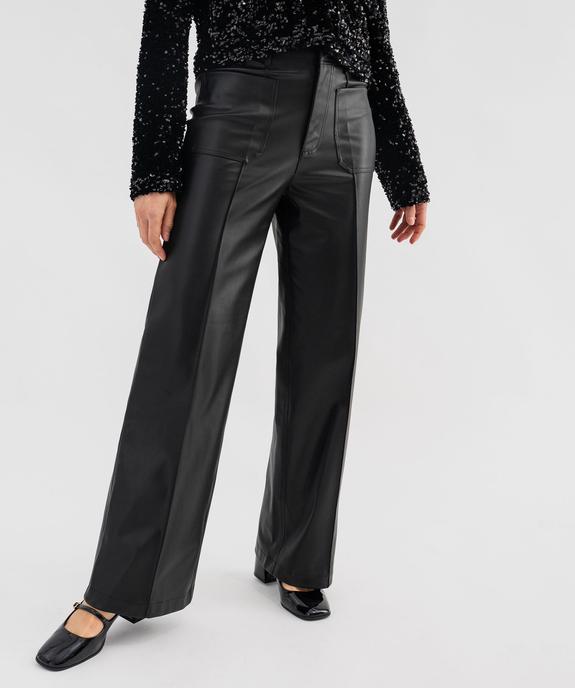 Pantalon flare en cuir imitation femme - GEMO(FEMME PAP) Pantalon flare en cuir imitation femme vue1 - GEMO(FEMME PAP) - GEMO