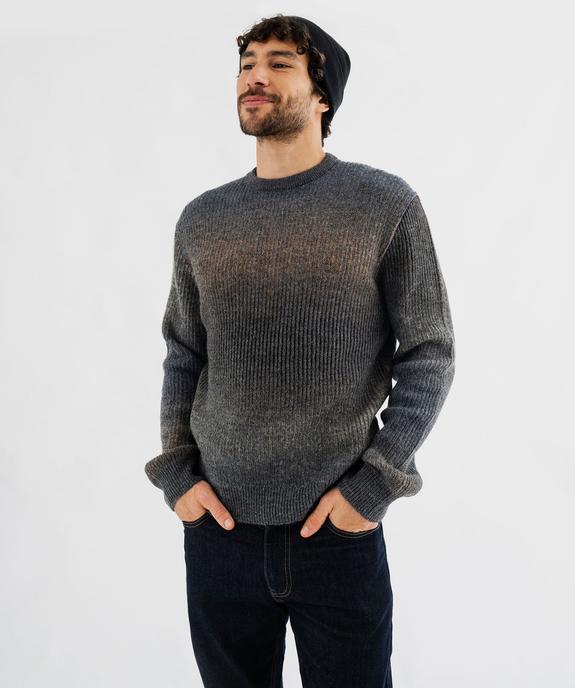 Pull en maille côtelée tie-and-dye homme vue2 - GEMO (HOMME) - GEMO
