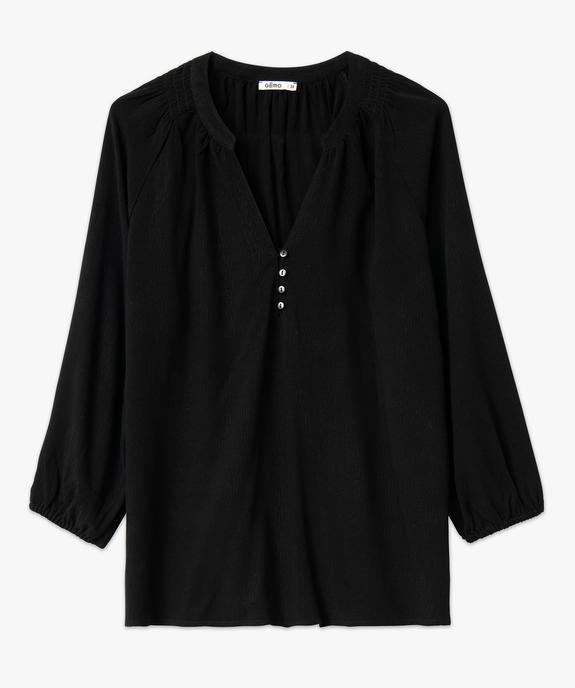 Blouse en viscose fluide unie à manches 3/4 femme vue7 - GEMO(FEMME PAP) - GEMO
