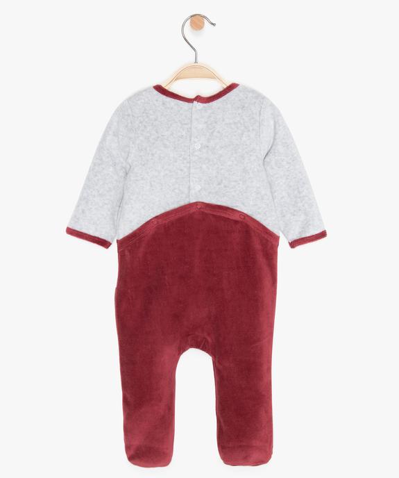 Pyjama bébé garçon en velours à motif panda roux vue2 - GEMO(BB COUCHE) - GEMO