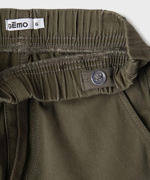 Pantalon cargo avec taille élastique garçon vue4 - GEMO (ENFANT) - GEMO