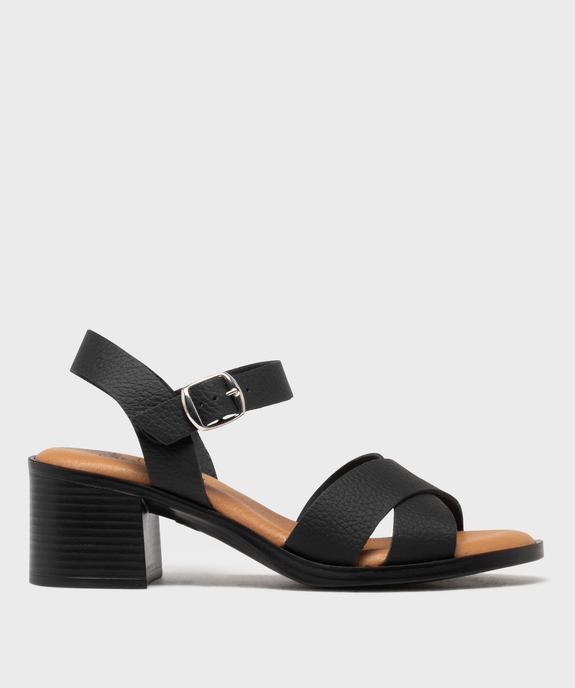 Sandales à talon en cuir femme - Tanéo vue1 - TANEO - GEMO