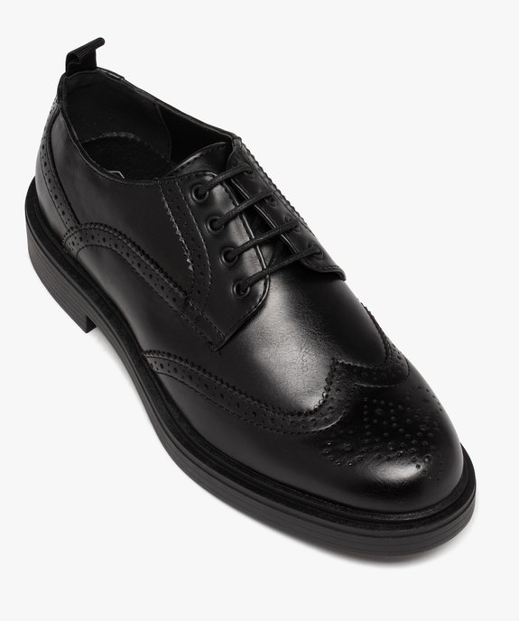 Derbies homme unis à bout fleuri  vue6 - GEMO(URBAIN) - GEMO