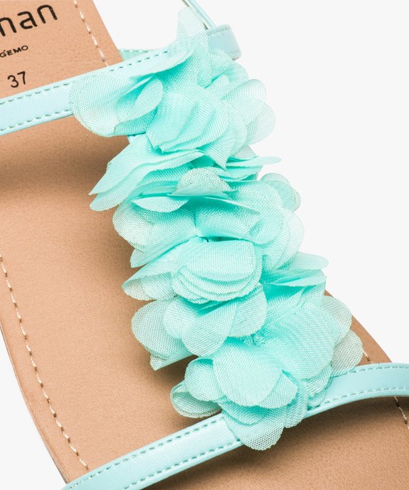 Sandales femme à talon plat ornées de fleurs en tissu vue6 - GEMO (CASUAL) - GEMO