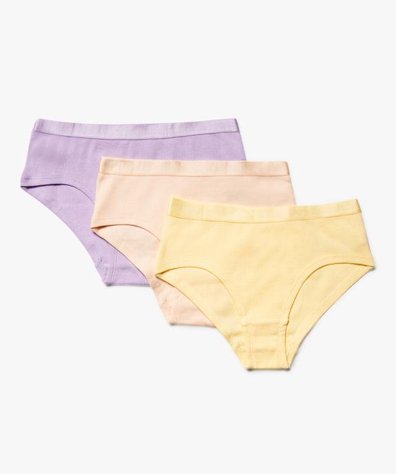Shorties unis avec ceinture satinée fille (lot de 3) vue1 - GEMO 4G FILLE - GEMO