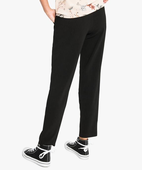 Pantalon en crêpe uni avec ceinture élastiquée vue3 - GEMO(FEMME PAP) - GEMO
