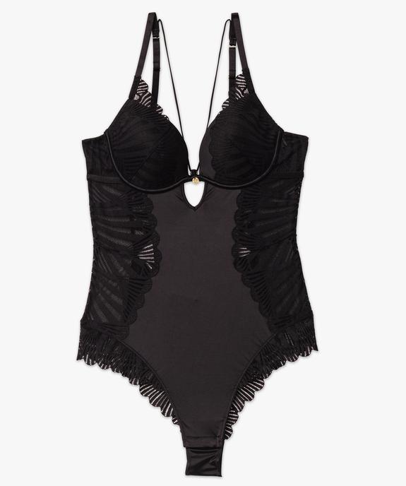 Body en dentelle et microfibre femme vue5 - GEMO(HOMWR FEM) - GEMO