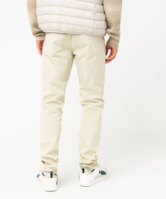 Pantalon homme slim uni en coton stretch vue3 - GEMO (HOMME) - GEMO