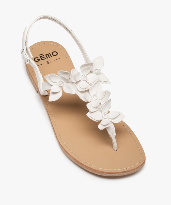 Sandales femme à entre-doigts ornées de fleurs en volume vue5 - GEMO (CASUAL) - GEMO