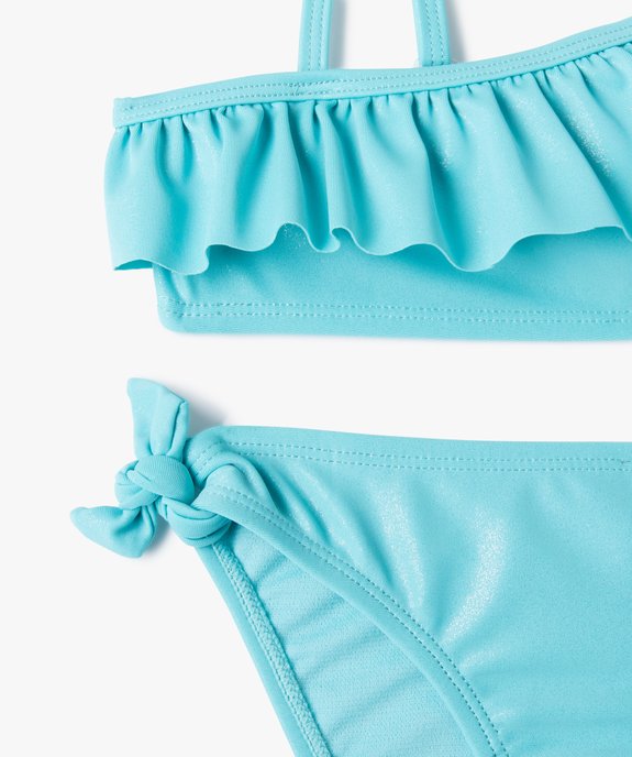 Maillot de bain fille en matière irisée avec volant vue2 - GEMO (ENFANT) - GEMO