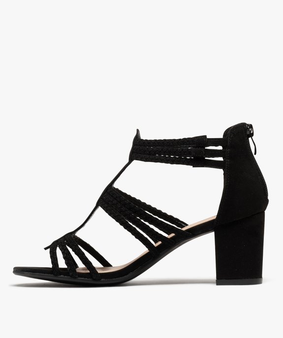 Sandales à talon avec brides tressées femme vue3 - VALENTINA BALDA - GEMO