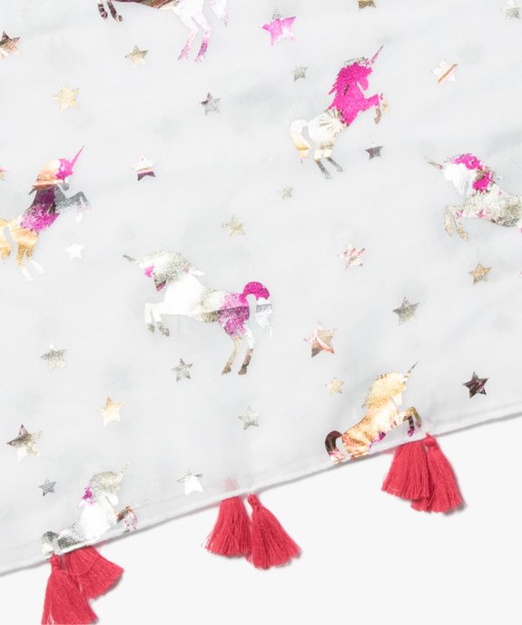 Foulard fille snood multiposition à pompons vue2 - GEMO 4G FILLE - GEMO