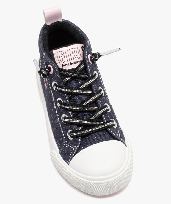 Baskets fille montantes déperlantes pailletée à lacets élastiques  vue5 - GEMO (ENFANT) - GEMO