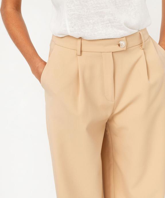 Pantalon large en toile extensible femme vue2 - GEMO(FEMME PAP) - GEMO