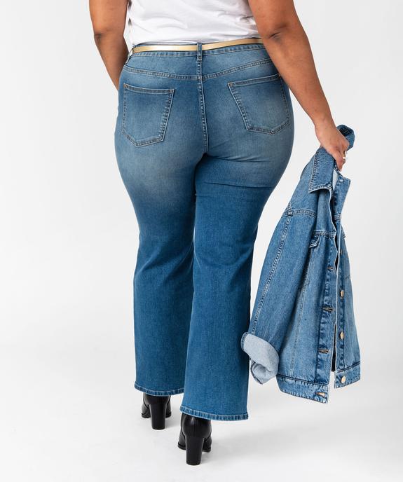 Jean bootcut délavé avec ceinture dorée femme grande taille vue3 - GEMO 4G GT - GEMO
