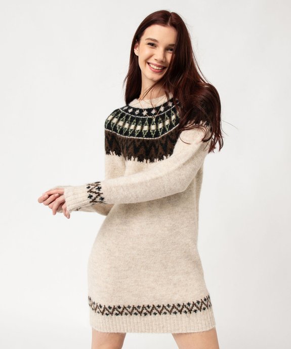 Robe pull jacquard femme vue5 - GEMO(FEMME PAP) - GEMO