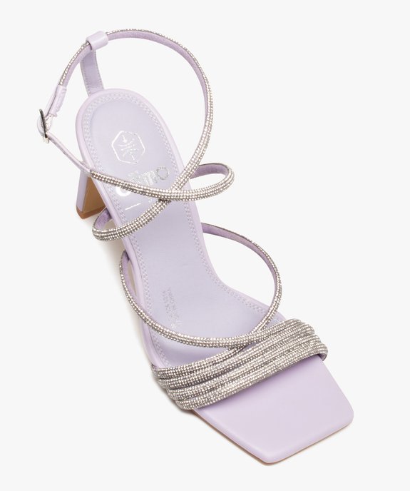 Sandales femme à talon haut dessus fines brides strass vue5 - GEMO(URBAIN) - GEMO