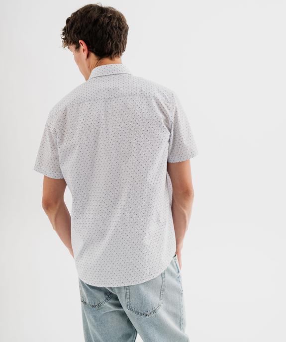 Chemise manches courtes en coton à micro-motifs homme vue3 - GEMO (HOMME) - GEMO