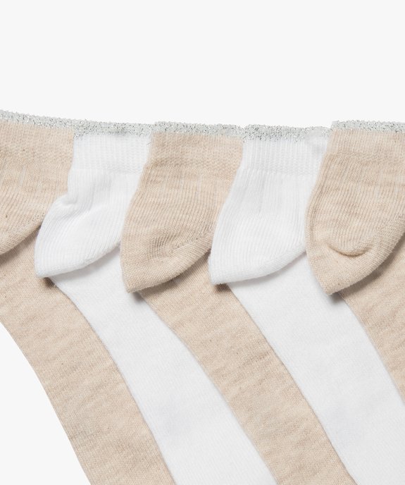Chaussettes femme courtes à côtes finition pailletée (lot de 5) vue2 - GEMO(HOMWR FEM) - GEMO