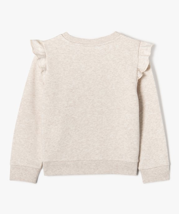 Sweat à volants aux épaules et motif brodé fille vue3 - GEMO 4G FILLE - GEMO