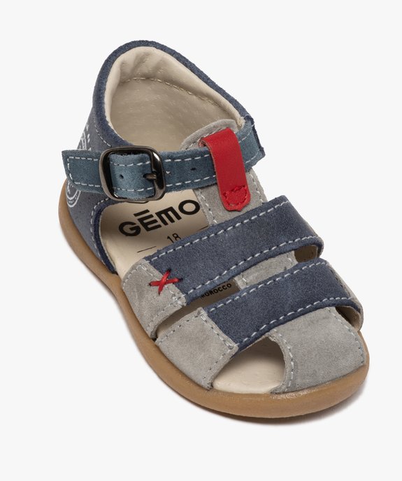 Sandales premiers pas bébé garçon dessus cuir vue5 - GEMO(BEBE DEBT) - GEMO