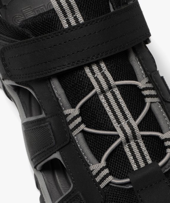 Sandales homme sport forme basket ajourée en mesh et à scratch vue6 - GEMO (CASUAL) - GEMO