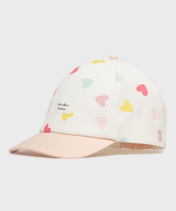 Casquette à motifs coeurs multicolores bébé fille vue1 - GEMO 4G BEBE - GEMO