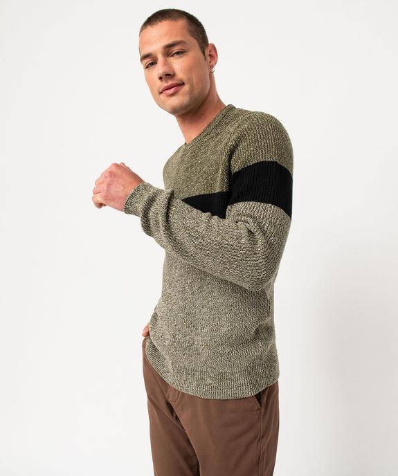 Pull grosse maille chinée multicolore homme vue1 - GEMO (HOMME) - GEMO