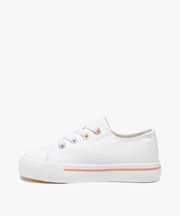 Tennis fille en toile imprimée fermeture lacets élastiques vue3 - GEMO 4G FILLE - GEMO