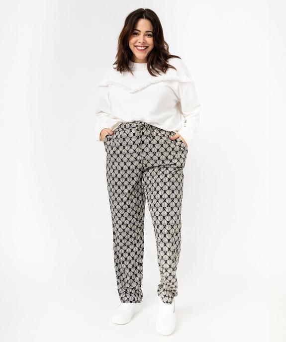 Sweat avec bande brodée et pompons femme grande taille vue5 - GEMO (G TAILLE) - GEMO