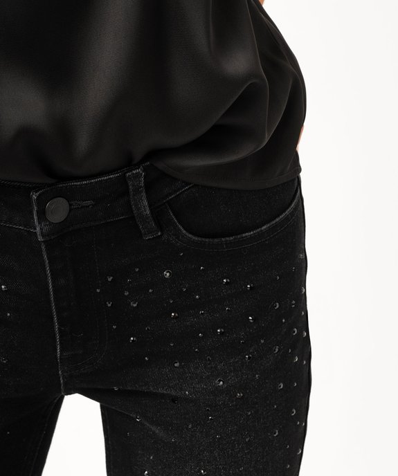Jean slim taille normal à strass femme vue2 - GEMO(FEMME PAP) - GEMO