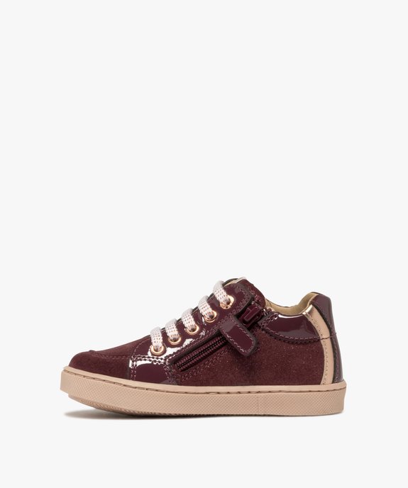 Baskets fille mid-cut avec détails vernis et pailletés - NA! vue3 - NA! - GEMO