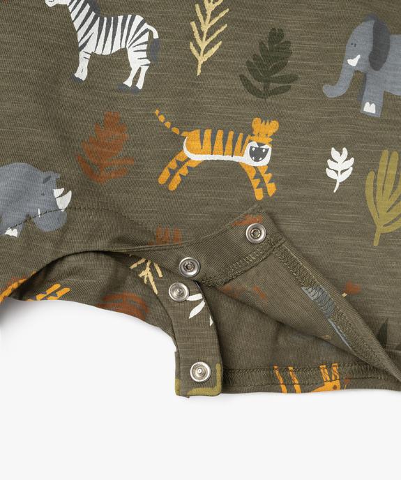 Combishort avec motifs jungle bébé garçon vue2 - GEMO(BEBE DEBT) - GEMO