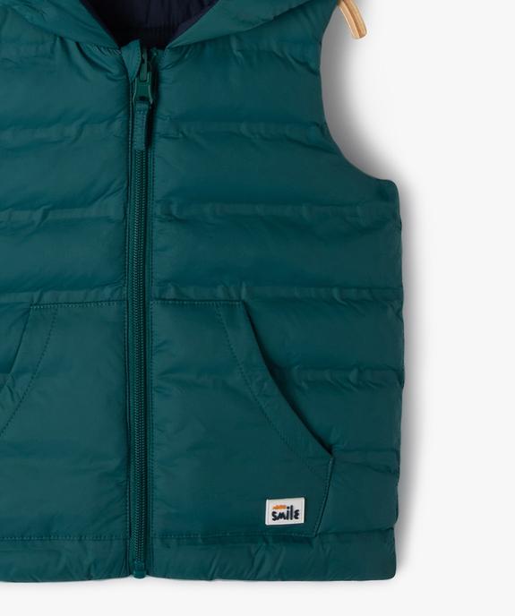 Doudoune sans manches réversible à capuche bébé garçon vue4 - GEMO 4G BEBE - GEMO