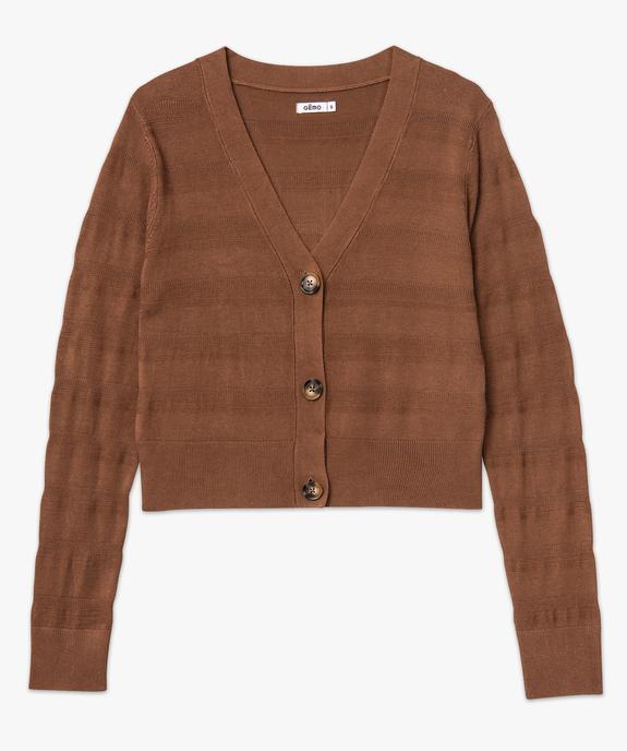 Gilet court à col V femme vue4 - GEMO 4G FEMME - GEMO