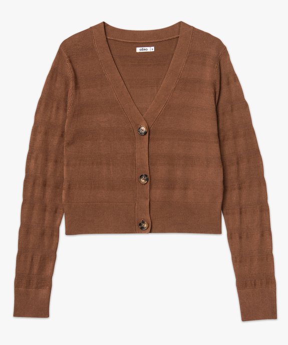 Gilet court à col V femme vue4 - GEMO 4G FEMME - GEMO
