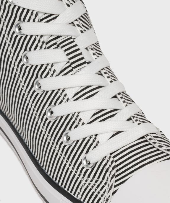 Baskets montantes en toile rayée femme - Follow Me vue6 - FOLLOW ME - GEMO