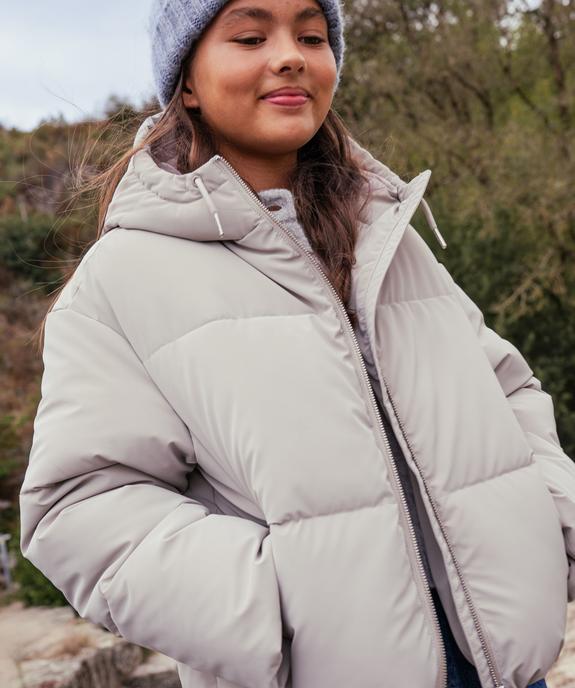 Parka courte à capuche en matière déperlante finition mate fille - GEMO 4G FILLE Parka courte à capuche en matière déperlante finition mate fille vue1 - GEMO 4G FILLE - GEMO