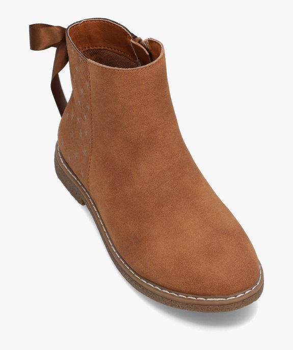 Boots fille en suédine motifs étoiles et ruban décoratif vue5 - GEMO (ENFANT) - GEMO