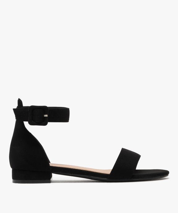 Sandales en velours à petit talon plat et bride à boucle femme vue1 - VALENTINA BALDA - GEMO