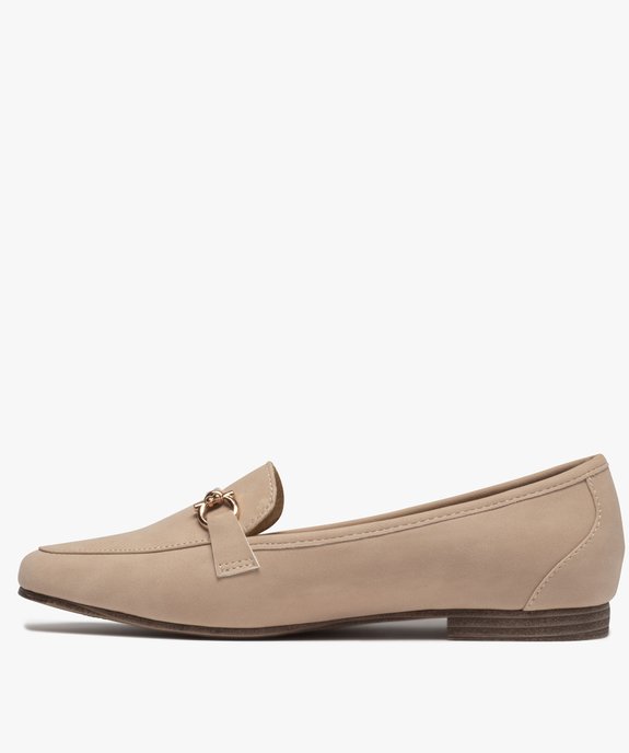 Mocassins femme à talon plat avec barrette métallique vue3 - GEMO (CASUAL) - GEMO