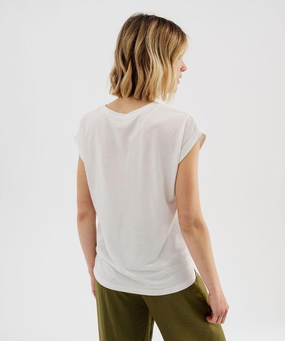 Tee-shirt à manches courtes avec motif fleuri femme vue3 - GEMO 4G FEMME - GEMO