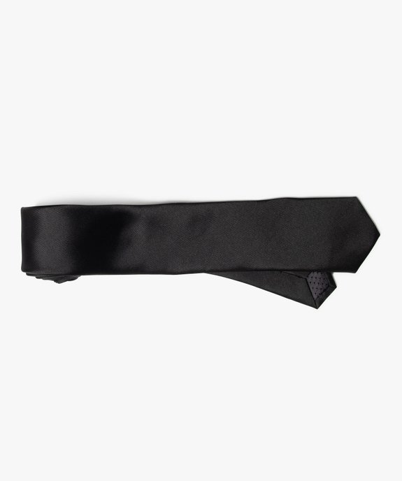Cravate fine en satin uni homme vue1 - GEMO 4G HOMME - GEMO