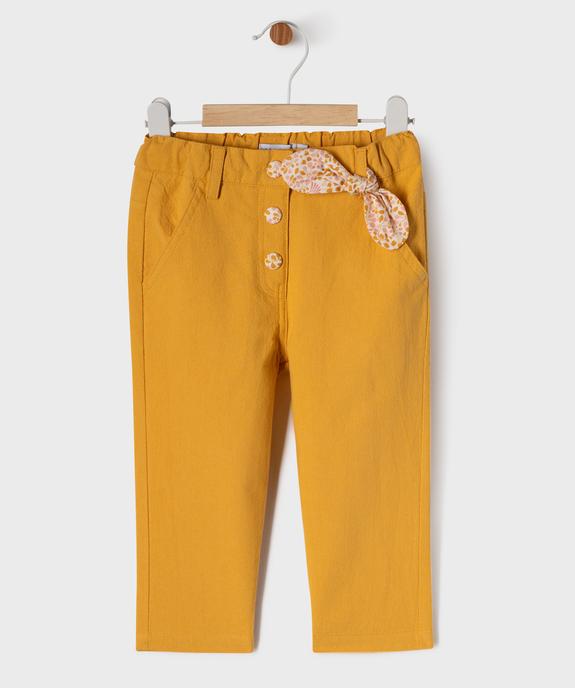 Pantalon en coton bébé fille avec détails fleuris - LuluCastagnette vue2 - LULUCASTAGNETTE - GEMO