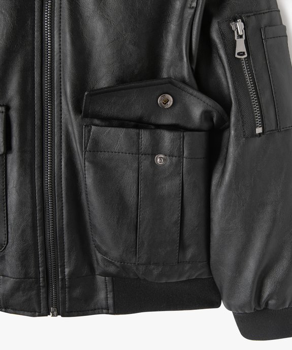 Blouson aviateur avec col en maille peluche garçon vue4 - GEMO (ENFANT) - GEMO