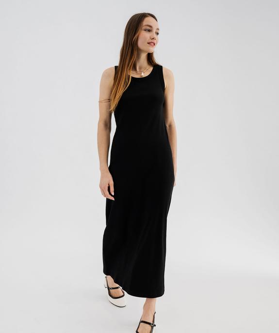 Robe longue sans manches en maille côtelée femme vue1 - GEMO(FEMME PAP) - GEMO